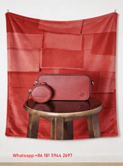 Coach Red Pebbled Leather Crossbody Bag Print Flannel Sofa Throw Blanket C277